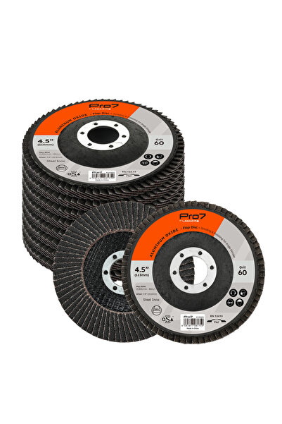 Lawazim Pro7 4.5 Inch Flap Disc 60 Grit - 10 Pack Aluminum Oxide Grinding Disc