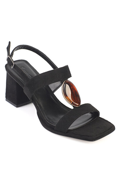 Capone Outfitters Ronni Mid-Heeled Stone Suede Look Women's Shoes