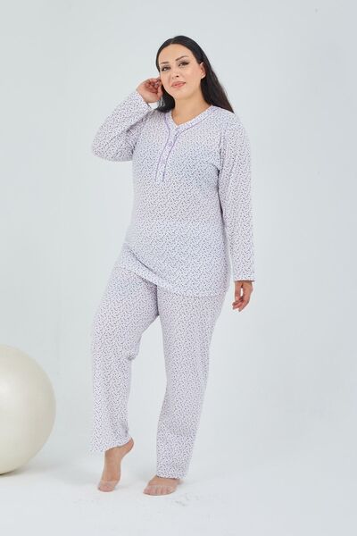 AYSUN TEKSTİL Set pijamale liliac din țesătură de bumbac de calitate Aysun Te...