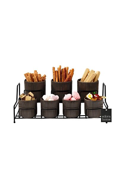 Edora Home Черен многофункционален органайзер с 7 отделения и капак за плот, ...