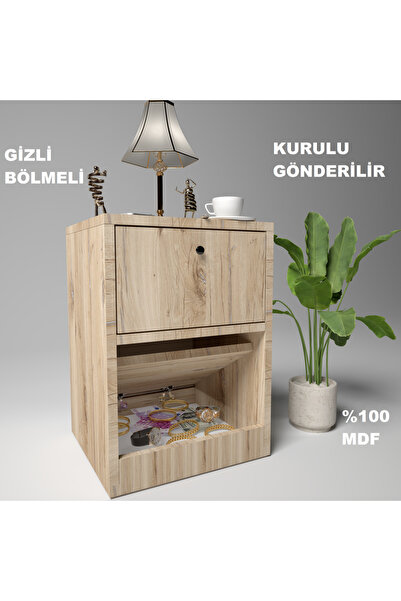 KONAK EV EŞYALARI Kili Gizli Bölmeli Komodin,MDF,Kurulu Gönderilir,Montaj Ger...