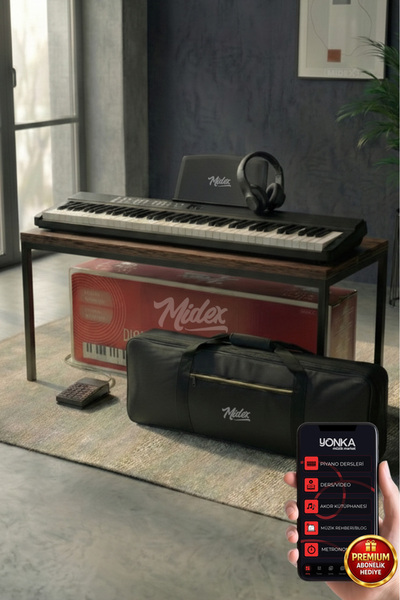 Midex Plx-80bk-h Taşınabilir Katlanır Dijital Piyano Tuş Hassasiyetli 88 Tuş ...