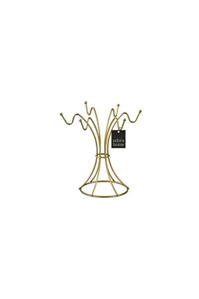 Edora Home Mat Gold 6 Kancalı Bardak Askılığı Kupa Fincan Düzenleyici Paslanmaz Metal
