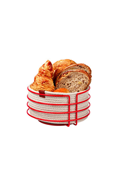 Edora Home New Year's Red Round Bread Basket Stylish, Bread Holder Wicker Wov...