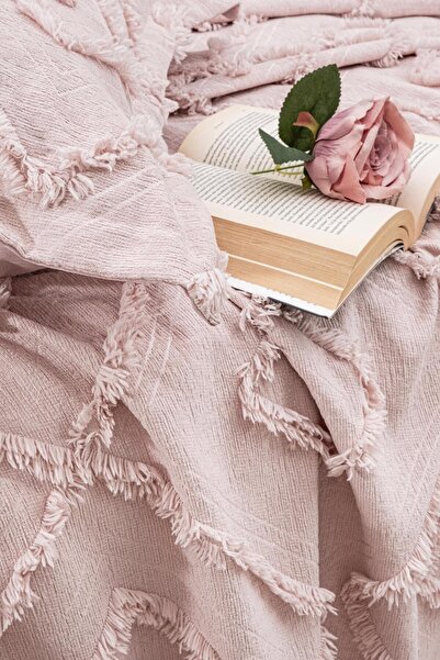 LUSSO Cuvertură de pat dublă Nordic Powder 250x260 și 2 fețe de pernă