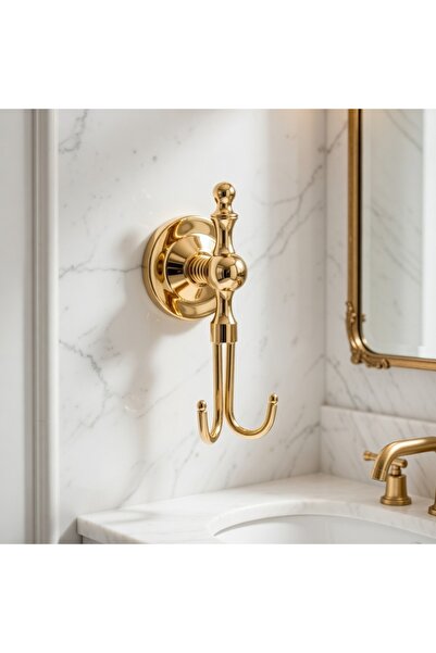 İstanbul Serisi Gold Lux İkili Askılık %100 Pirinç