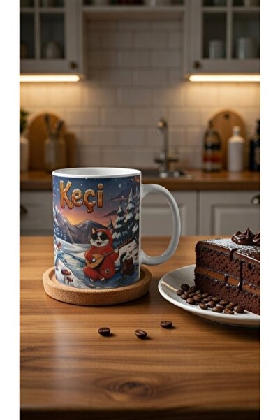 Hababamevi Keçi ⭐ Cat Baskılı Porselen Kupa