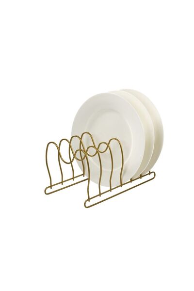 Edora Home Zlatý organizér se 6 přihrádkami na pánve, talíře a poklice na hrn...