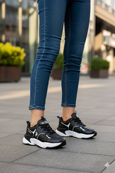 U.S. Polo Assn. Black Color Casual Walking Sneakers Sneakers