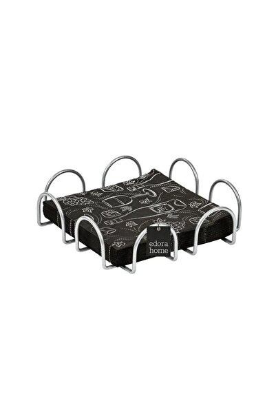 Edora Home Mat Gümüş 18 Cm Peçetelik Büyük Boy Peçete Standı Kafe Restoran Otel Paslanmaz Metal