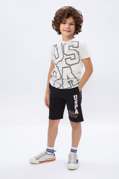 U.S. Polo Assn. طقم برمودا بني للأولاد من يو إس بولو أسن كيدز