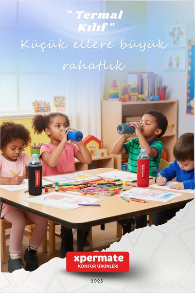 XPERMATE غطاء ترمس من النيوبرين، غطاء زجاجة يحافظ على الحرارة والبرودة، غطاء حراري مع حزام للحمل، أحمر