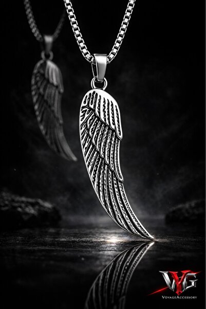 voyageaccessory قلادة من الفولاذ المقاوم للصدأ للرجال والنساء للجنسين على شكل...