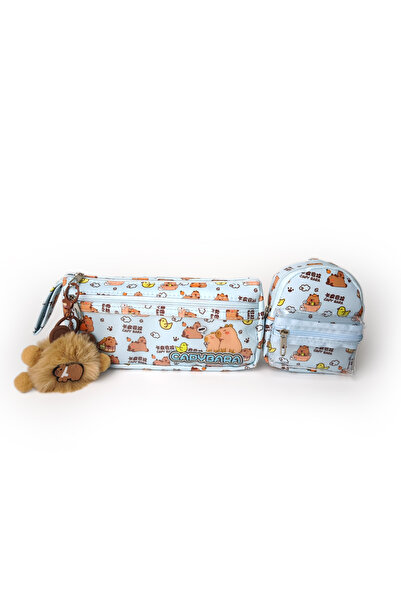 Ecrou Комплект украшения за чанта Twin Cbr Pencil Case, син