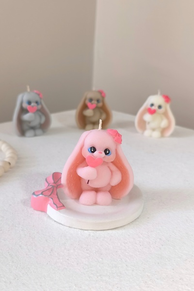 Handmade Tatlı tavşan soy wax mum