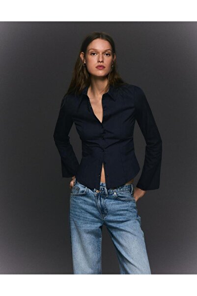 GOOD&DESS Uzun Kollu Vücuda Oturan Gömlek İnci