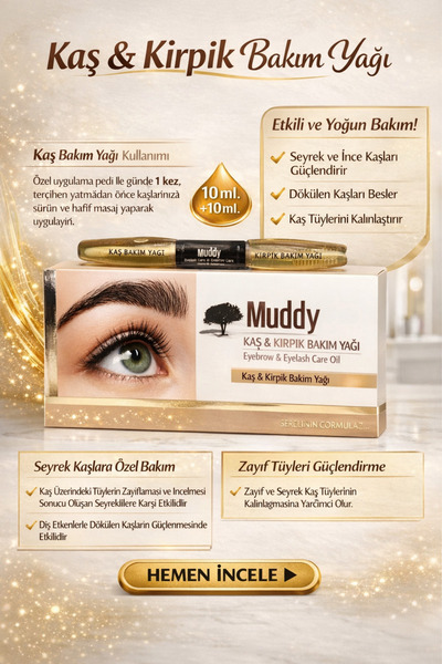 Muddy Eyebrow and Eyelash Care Oil - Nourishing and Repairing8680419064699