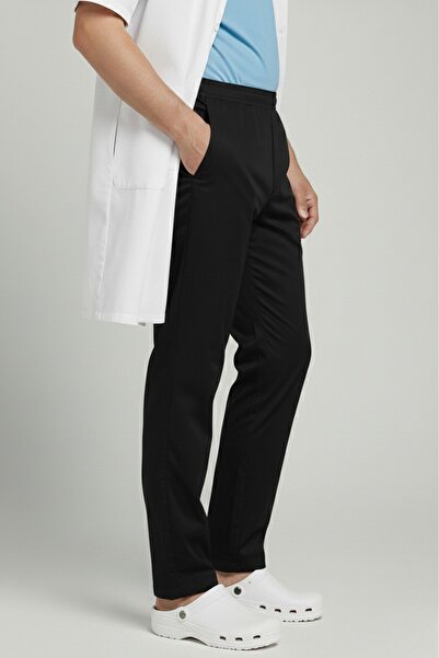 DENİZ İŞ بنطلون رجالي مطاطي من الألبكا - أسود