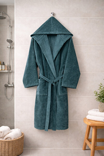 MYSOFTHOME Bathrobe 100% Cotton Velvet Hooded