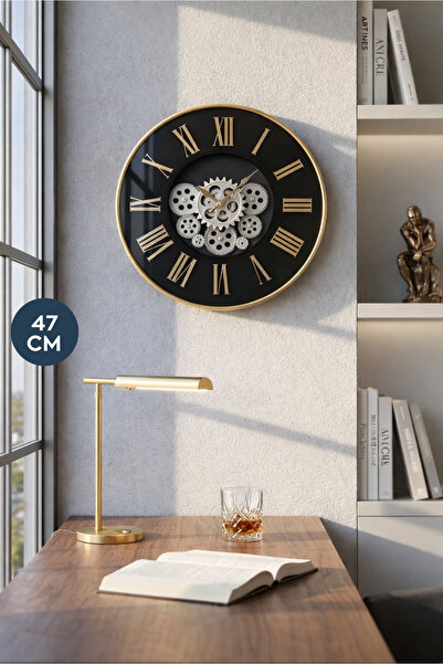 HOMİNG Noria Roma Rakamlı 47 cm Büyük Boy Duvar Saati 242254