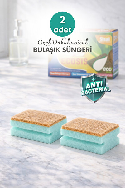 grimorlife 2 Pieces of Natural Fiber Sisal Corrugated Dish Sponge – Special T...