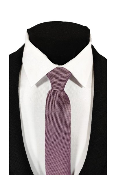 BLC Basic Line Co. Lavanta Pembesi Renk Armürlü Kravat Mendil Seti 6 cm