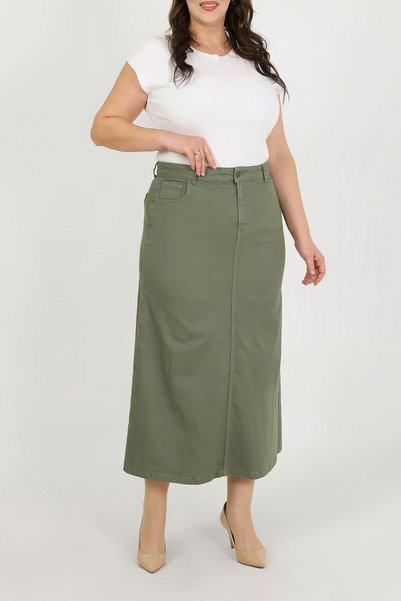 vl vellichor Plus Size Tight Skirt - Green