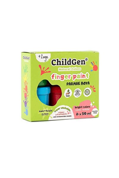 ChildGen Süper Yıkanabilir Parmak Boya - 6’Lı Se t- 6X50Gr 0.06.02.600
