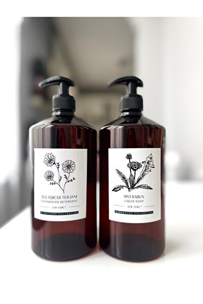 Dem Home Amber Cam Görünümlü Plastik 2 Li Mutfak & Banyo Bulaşık Deterjanı Ve...