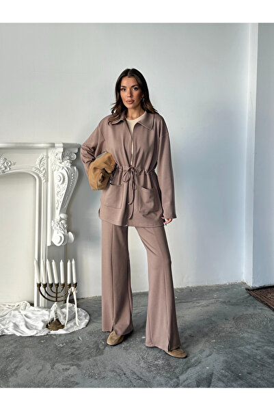 mydukkan.co طقم مودال مزدوج مع أربطة - لون المنك