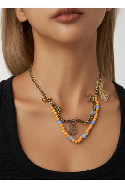 ELUNE İSTANBUL Elune Terra Natural Stone Look Medallion Necklace