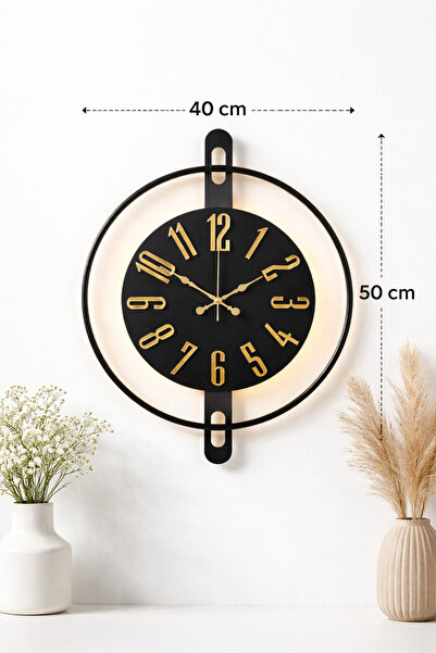 Pey Aksesuar Metal Ahşap Ve Işığın Muhteşem Uyumu Duvar Saati dekoratif