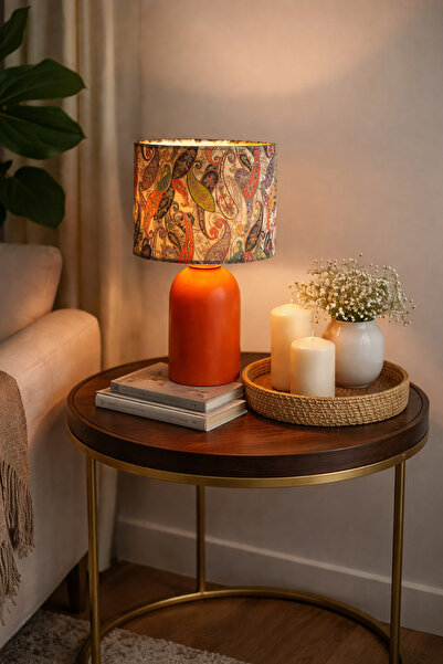 retro home design Turuncu Ayaklı Çok Yapraklı Kadife Model Kumaş Şapkalı Şık ...