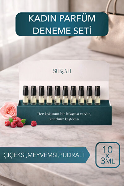 SUKKAH Perfumes Kadın Koleksiyonu 3 ml x 10 Adet Mini Set EDP | Çiçeksi, Meyv...