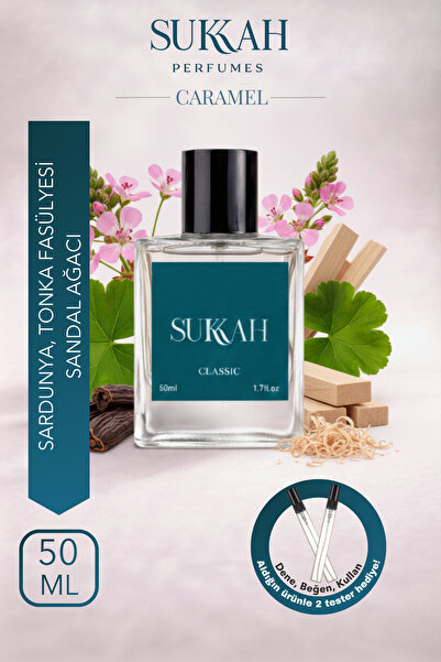 SUKKAH Caramel Erkek Parfüm EDP 50 ml – Sardunya, Tonka Fasulyesi, Sandal Ağa...