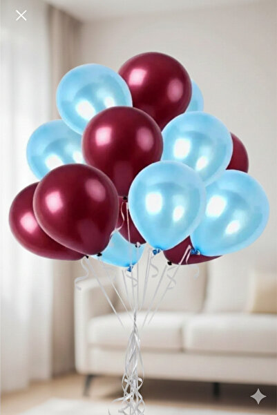 Deniz Party Store مجموعة من 10 بالونات رياضية من طرابزون باللونين الأحمر والأ...