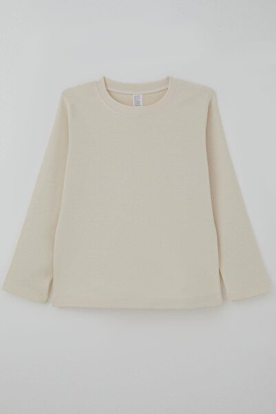 Breeze Μακρυμάνικο μπλουζάκι για αγόρι σε κρεμ χρώμα - 4-8 ετών