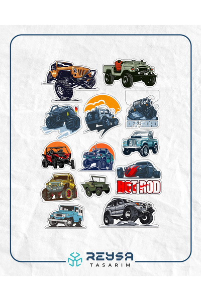 Reysa Tasarım مجموعة ملصقات سيارة جيب للطرق الوعرة مكونة من 13 قطعة للهاتف وا...