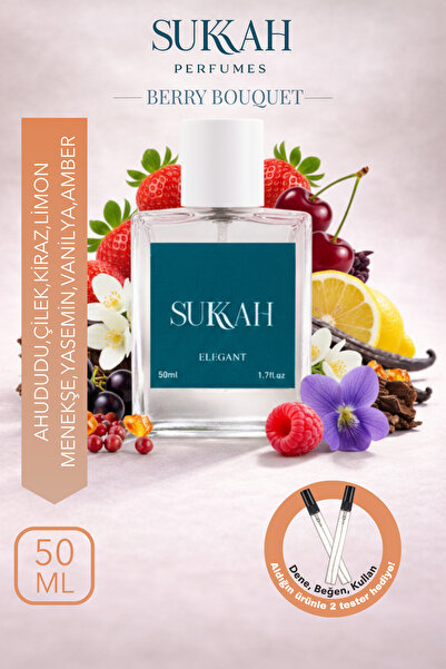 SUKKAH Berry Bouquet Kadın Parfüm EDP 50 ml – Çilek, Ahududu, Kiraz, Frenk Üz...