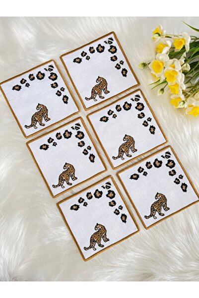 KUMSAL ÇEYİZ 6 Adet Sunumluk Peçete,Kokteyl Peçete,Kahve Peçetesi,Sunumluk,Ba...