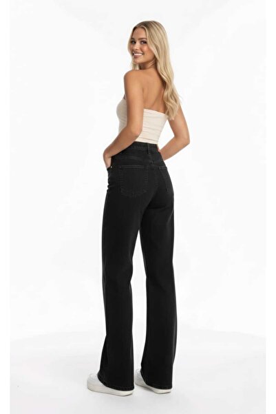 Ramrod Nicy Black Palazzo nadrág - szuper magas derekú, lycra és laza farmern...