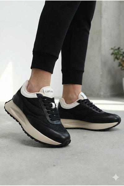 Lufian 122230016 Sia Sneaker Unisex Deri Spor Ayakkabı SİYAH