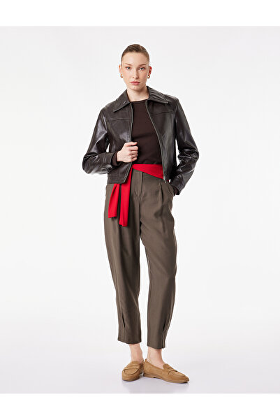 Koton Normal Waist Comfortable Fit Pocketed Carrot Pants