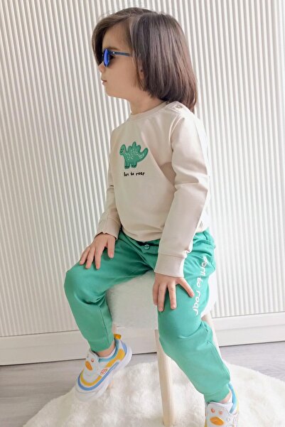 Breeze طقم رياضي للأطفال الذكور مع تطريز ديناصور لطيف، من 9 أشهر إلى 3 سنوات،...