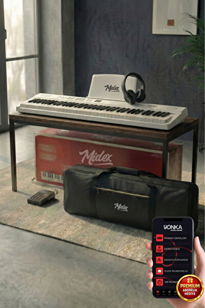 Midex Plx-80wh-h Taşınabilir Katlanır Dijital Piyano Tuş Hassasiyetli 88 Tuş ...