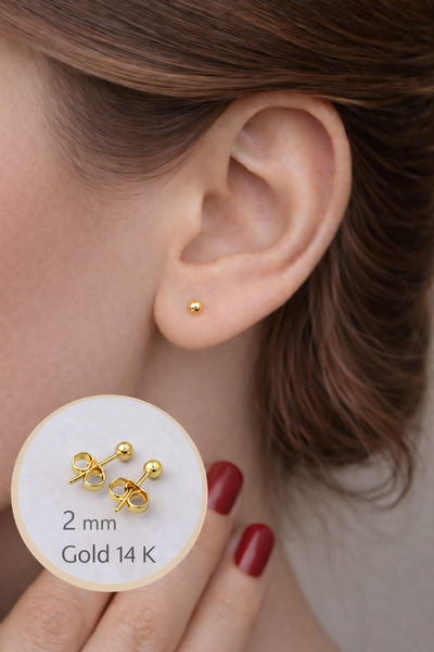 Sacce Scarves&Accessories Gold Top Küpe 2 mm