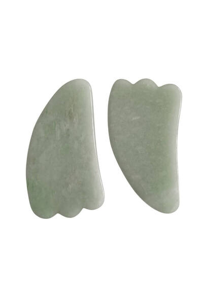 Total Pro Beauty Piatră de jad verde pentru masaj Gua Sha Set de 2