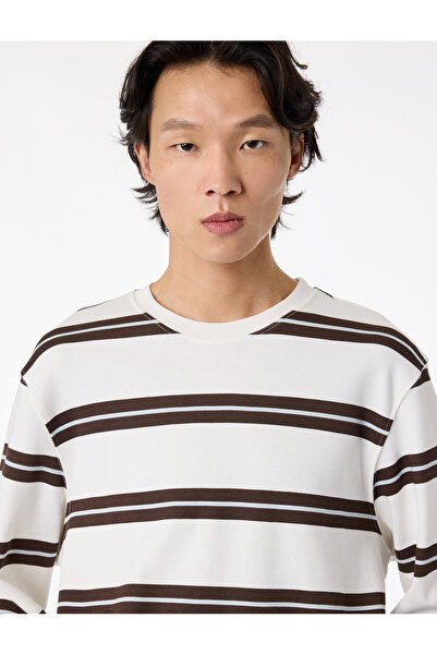 Koton Μπλουζάκι με κανονική εφαρμογή, μακρυμάνικο, με λαιμόκοψη ποδηλάτου, βα...