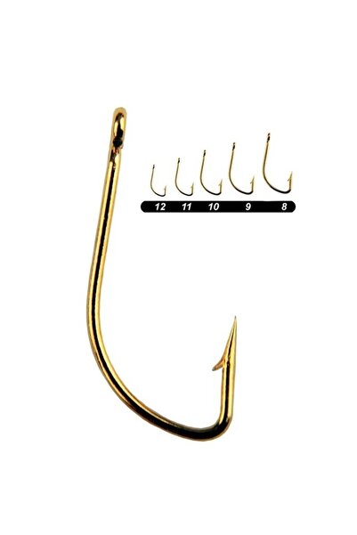 YOUVELLA 16962 Delikli Düz Kısa Pala Olta İğnesi 100'lü Kutu Sarı