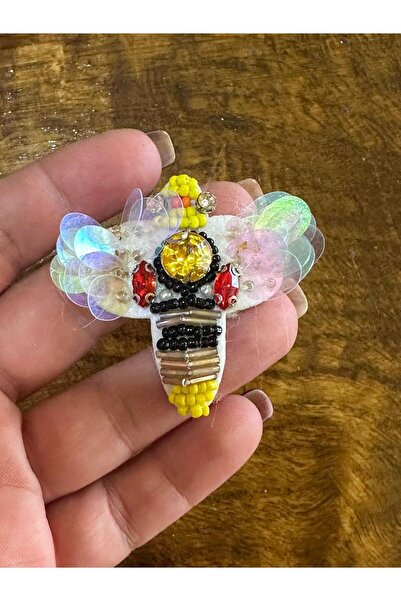 Gönülden Tasarım Boncuk Payet İşleme Renkli Ayı Arma Dikiş Aplike 6x5 Cm